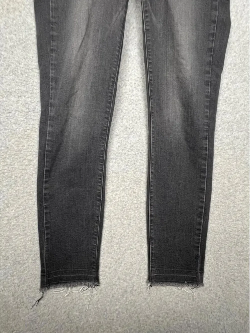 Paige Ankle Raw Hem Denim Jeans Womens 27 Low Rise Logo Gray
